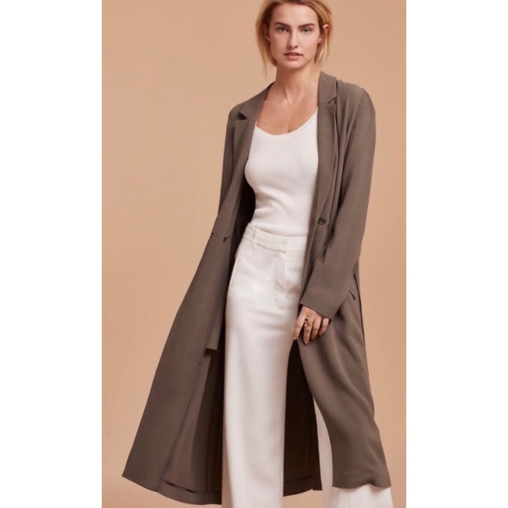 Aritzia Wilfred Adelise Oversized Trench Coat Brown, size XS